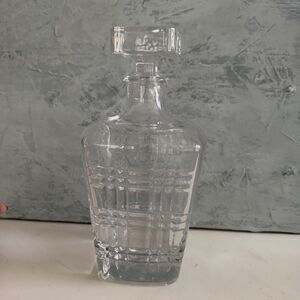 Maketh The Man Art Deco Whiskey Decanter Glass Barware Lead Free Crystal Plaid